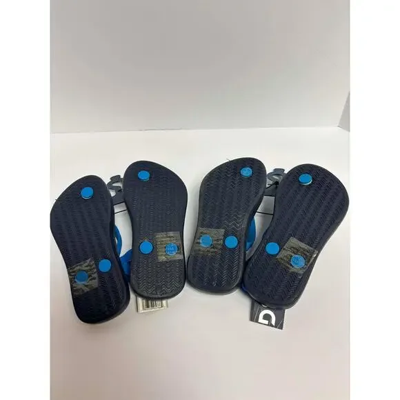Kids Shark Flip Flops Size 9K/10K Blue Gray Summer Sandals Beach Shoes LOT OF 2 - Picture 4 of 5